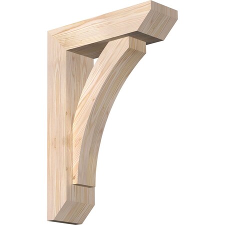 Ekena Millwork Thorton Slat Smooth Bracket w/ Offset Brace, Douglas Fir, 5 1/2"W x 18"D x 26"H BKT0604X18X26THR06SDF